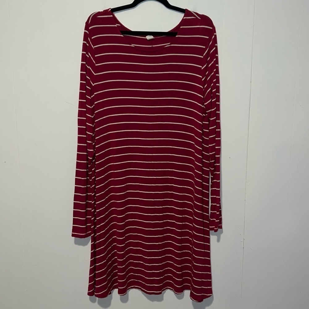 Old Navy Long Sleeve Knee Length Striped Fit & Flare Dress F4